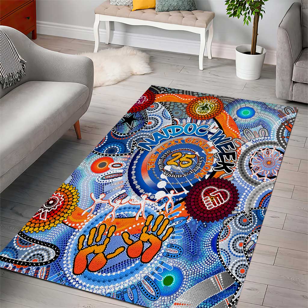 50 Years Of All-Indigenous National NAIDOC 2025 Area Rug Indigenous Dot Painting, Strength Vision Legacy