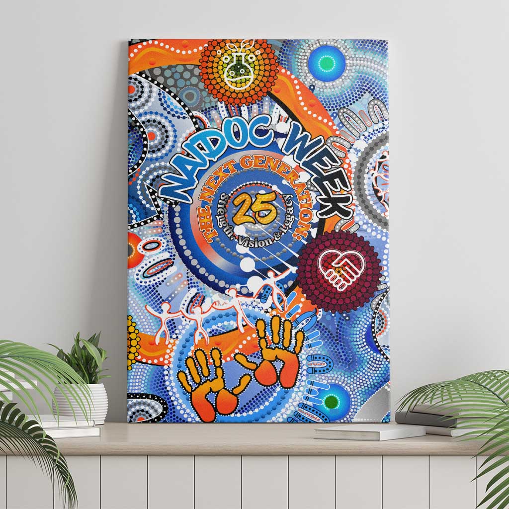 50 Years Of All-Indigenous National NAIDOC 2025 Canvas Wall Art Indigenous Dot Painting, Strength Vision Legacy