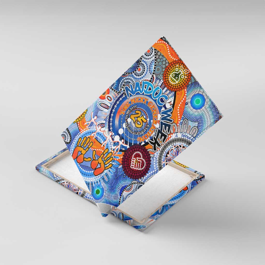 50 Years Of All-Indigenous National NAIDOC 2025 Canvas Wall Art Indigenous Dot Painting, Strength Vision Legacy