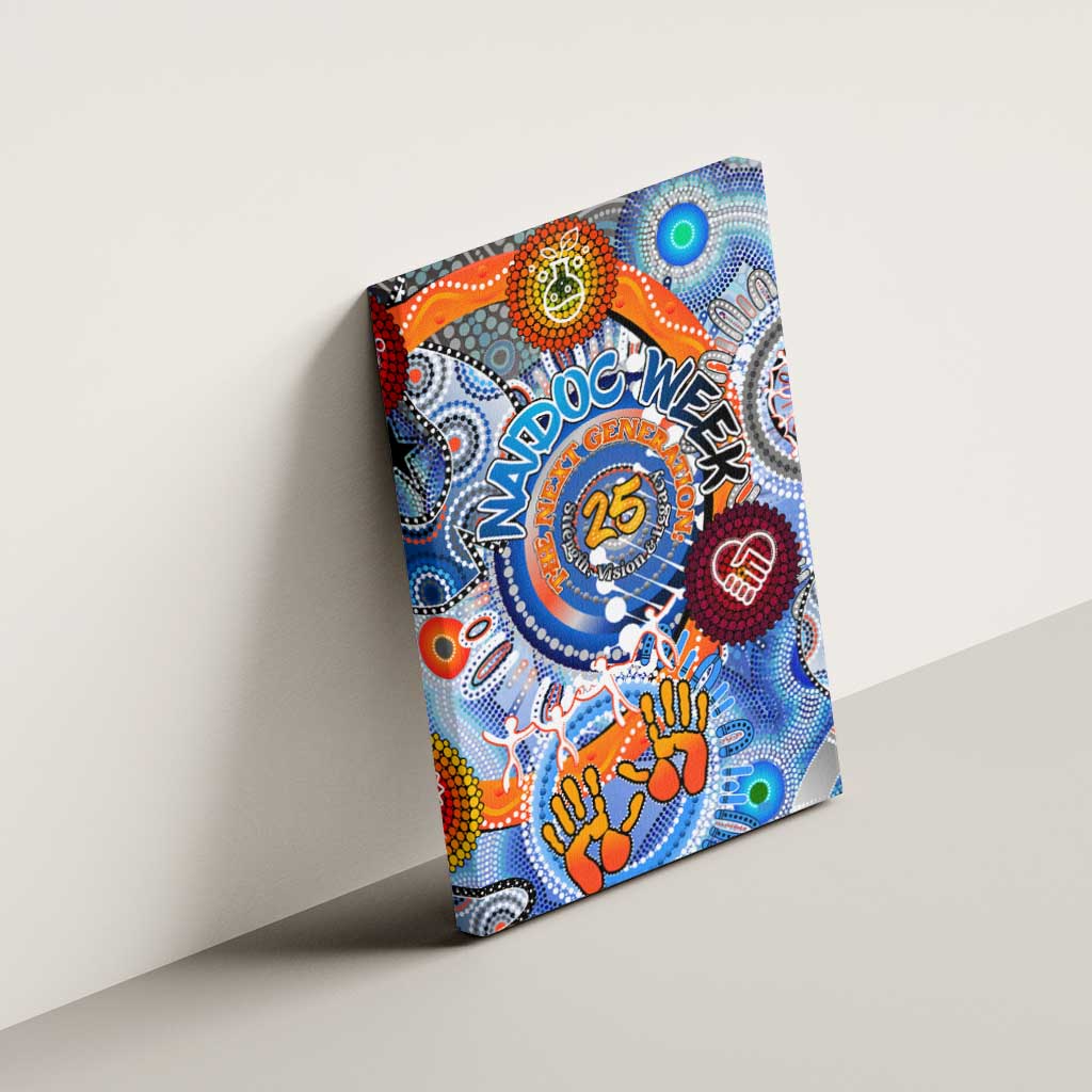 50 Years Of All-Indigenous National NAIDOC 2025 Canvas Wall Art Indigenous Dot Painting, Strength Vision Legacy