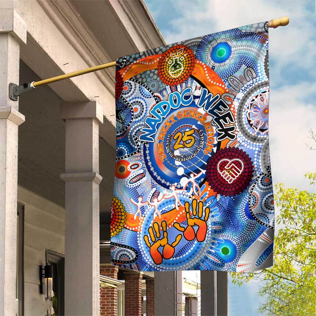 50 Years Of All-Indigenous National NAIDOC 2025 Garden Flag Indigenous Dot Painting, Strength Vision Legacy