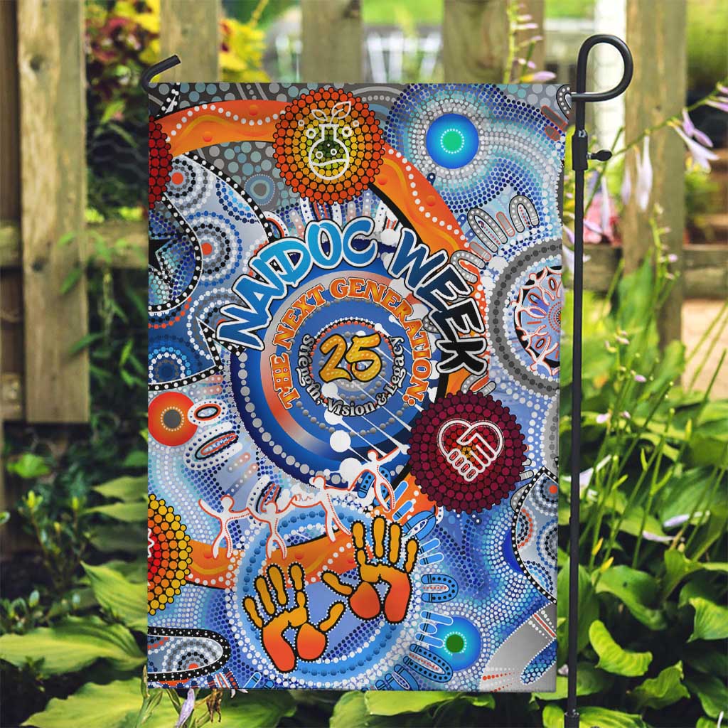 50 Years Of All-Indigenous National NAIDOC 2025 Garden Flag Indigenous Dot Painting, Strength Vision Legacy
