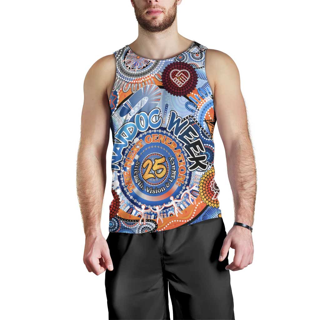 Personalised 50 Years Of All-Indigenous National NAIDOC 2025 Men Tank Top Indigenous Dot Painting, Strength Vision Legacy