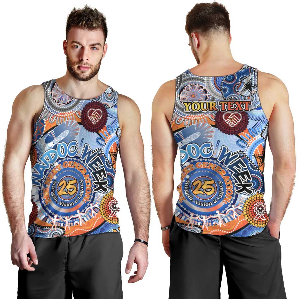 Personalised 50 Years Of All-Indigenous National NAIDOC 2025 Men Tank Top Indigenous Dot Painting, Strength Vision Legacy