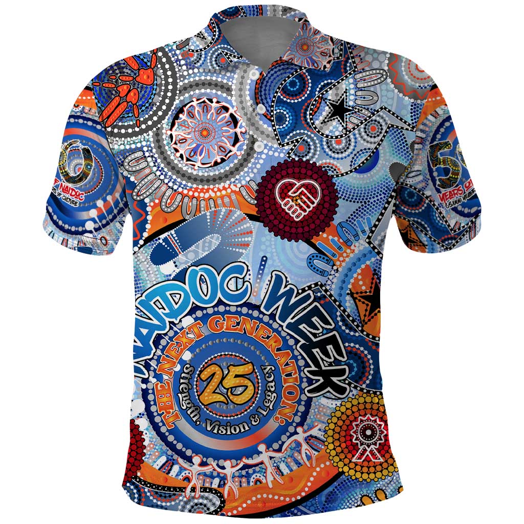 Personalised 50 Years Of All-Indigenous National NAIDOC 2025 Polo Shirt Indigenous Dot Painting, Strength Vision Legacy