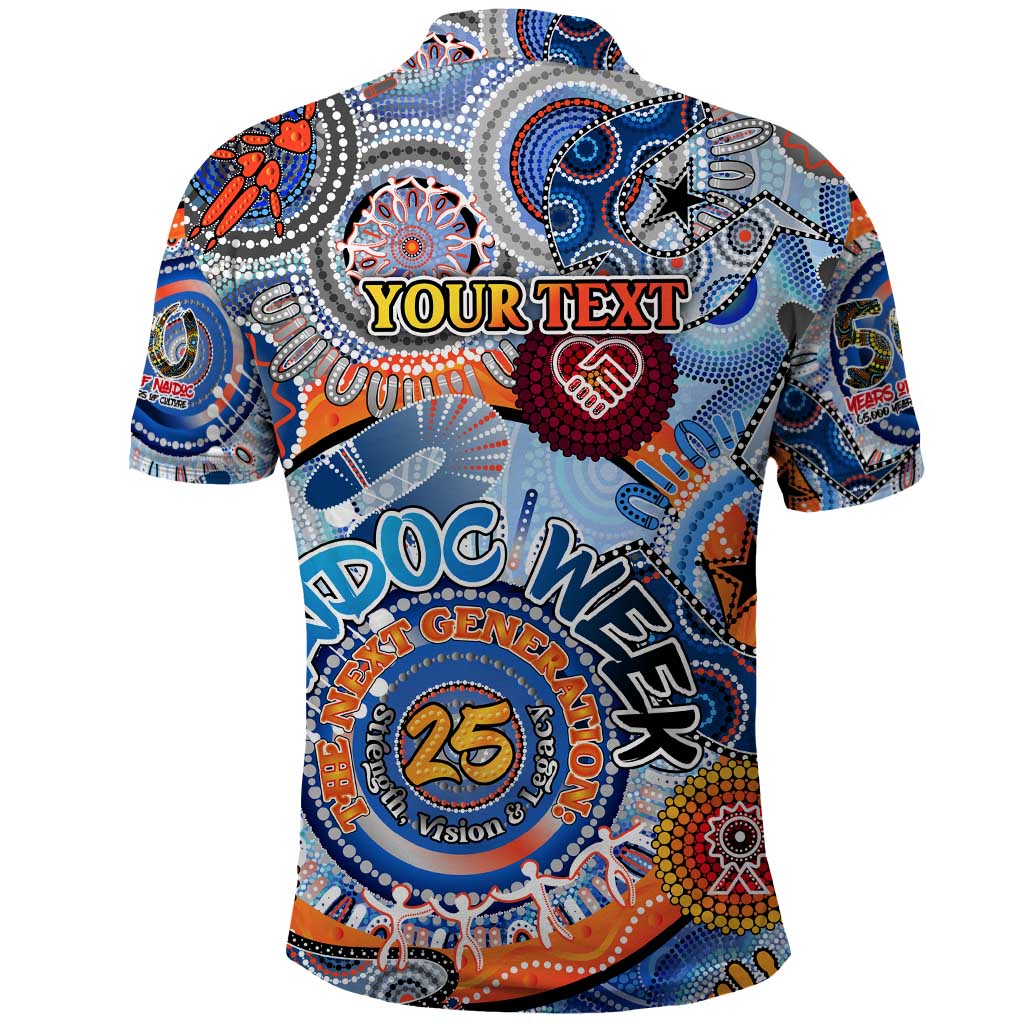 Personalised 50 Years Of All-Indigenous National NAIDOC 2025 Polo Shirt Indigenous Dot Painting, Strength Vision Legacy