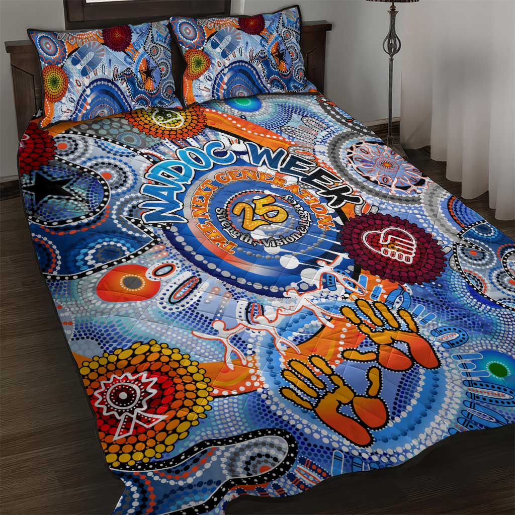 50 Years Of All-Indigenous National NAIDOC 2025 Quilt Bed Set Indigenous Dot Painting, Strength Vision Legacy