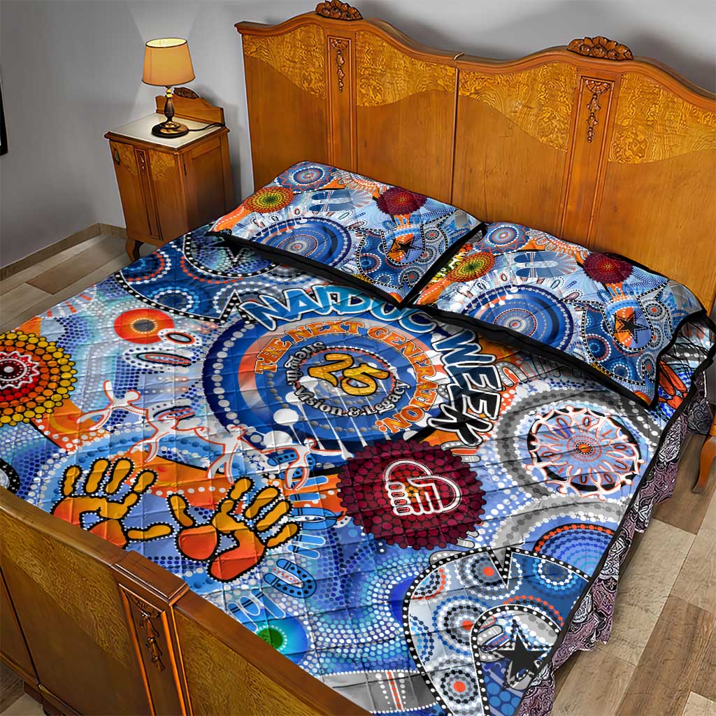 50 Years Of All-Indigenous National NAIDOC 2025 Quilt Bed Set Indigenous Dot Painting, Strength Vision Legacy