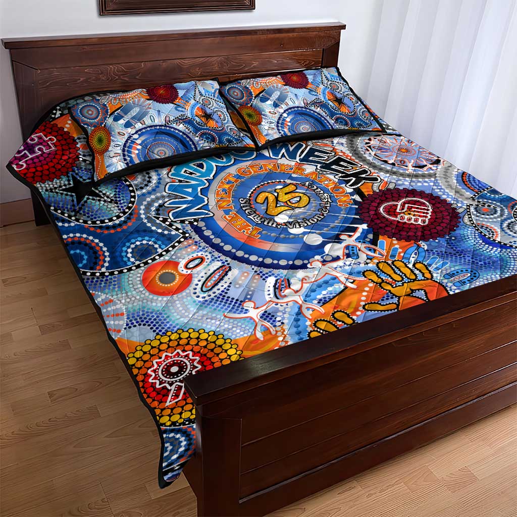 50 Years Of All-Indigenous National NAIDOC 2025 Quilt Bed Set Indigenous Dot Painting, Strength Vision Legacy