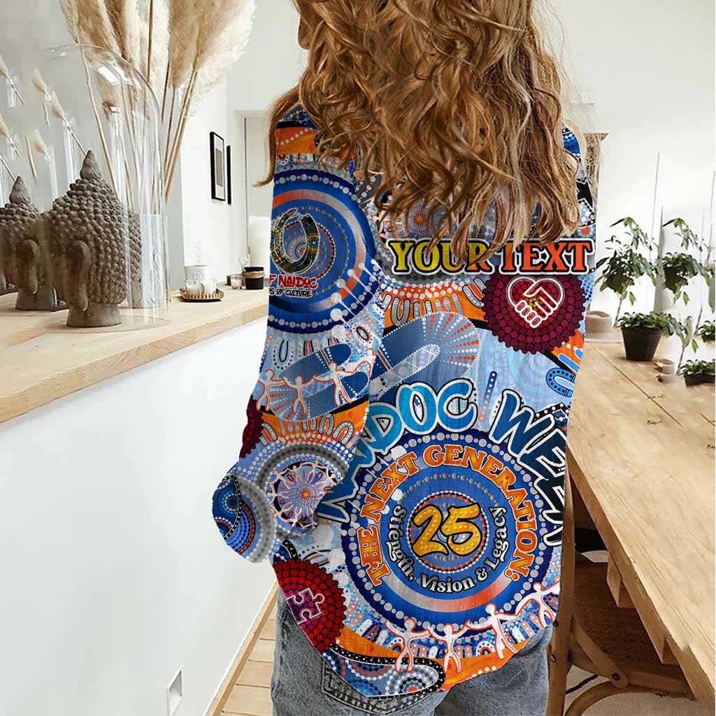 Personalised 50 Years Of All-Indigenous National NAIDOC 2025 Women Casual Shirt Indigenous Dot Painting, Strength Vision Legacy