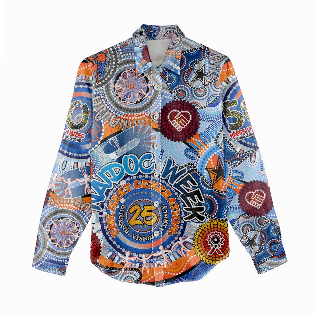 Personalised 50 Years Of All-Indigenous National NAIDOC 2025 Women Casual Shirt Indigenous Dot Painting, Strength Vision Legacy