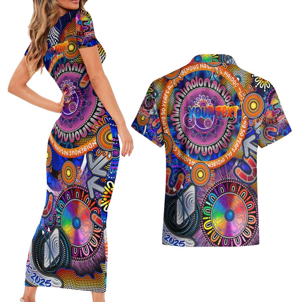 Personalised NAIDOC 2025 The Next Generation Couples Matching Short Sleeve Bodycon Dress and Hawaiian Shirt Celebrating 50 Years Naidoc Aboriginal Colorful