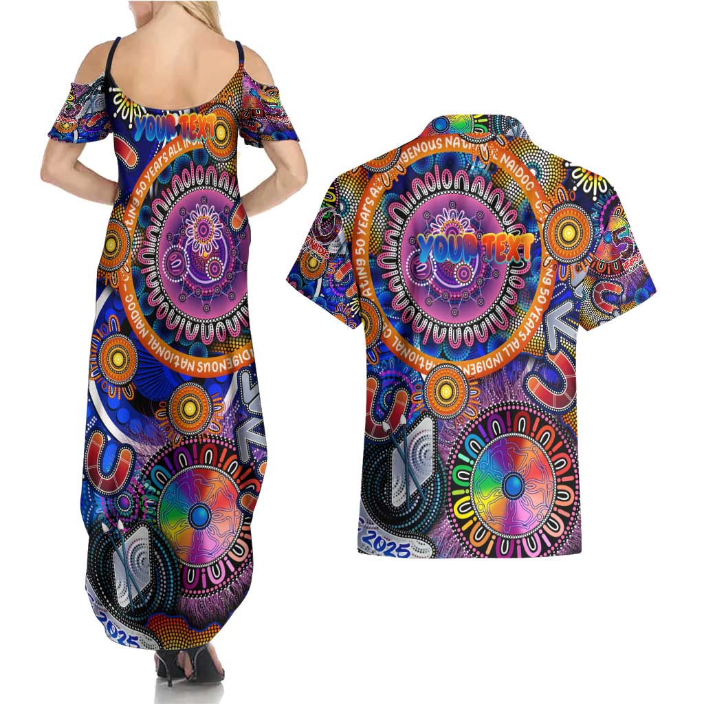 Personalised NAIDOC 2025 The Next Generation Couples Matching Summer Maxi Dress and Hawaiian Shirt Celebrating 50 Years Naidoc Aboriginal Colorful
