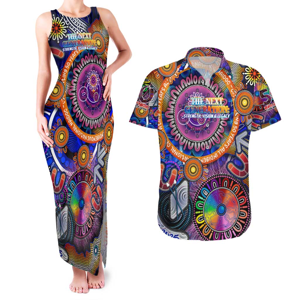 Personalised NAIDOC 2025 The Next Generation Couples Matching Tank Maxi Dress and Hawaiian Shirt Celebrating 50 Years Naidoc Aboriginal Colorful