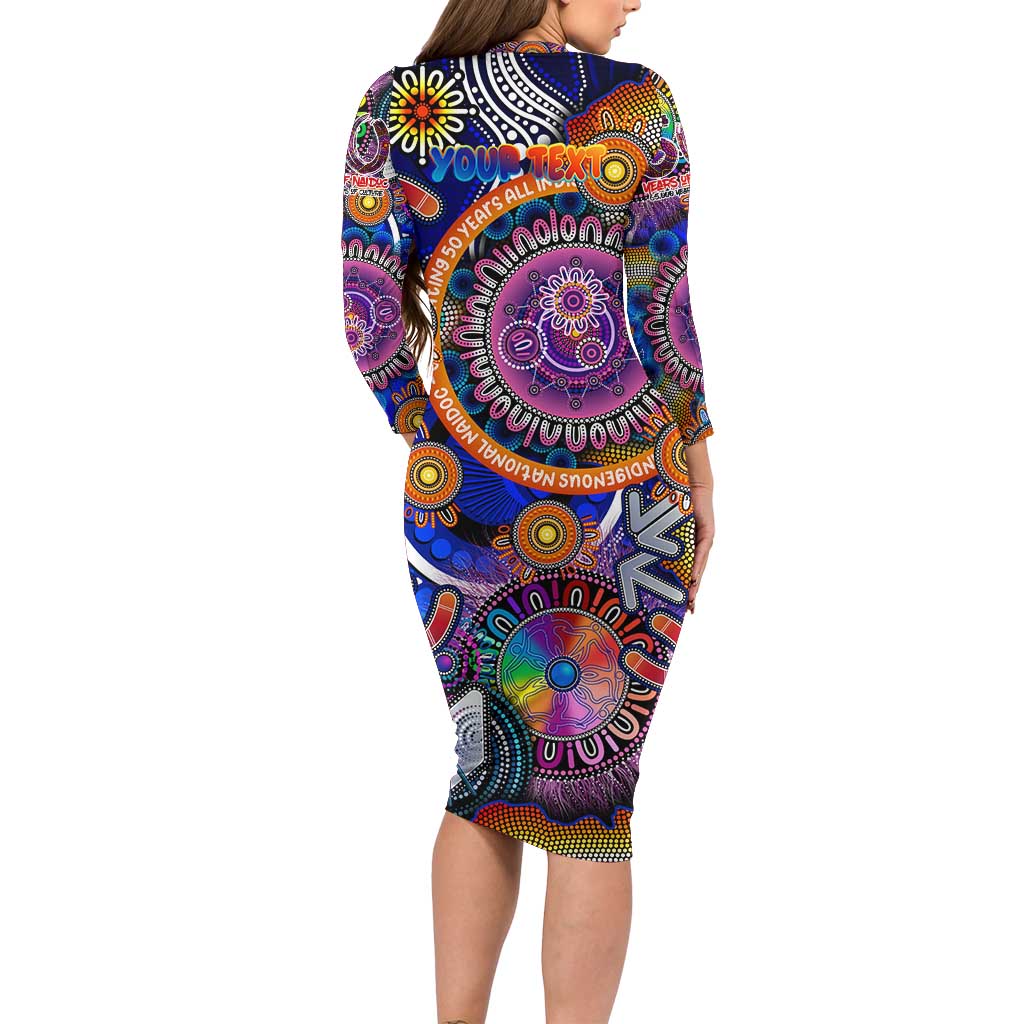Personalised NAIDOC 2025 The Next Generation Family Matching Long Sleeve Bodycon Dress and Hawaiian Shirt Celebrating 50 Years Naidoc Aboriginal Colorful