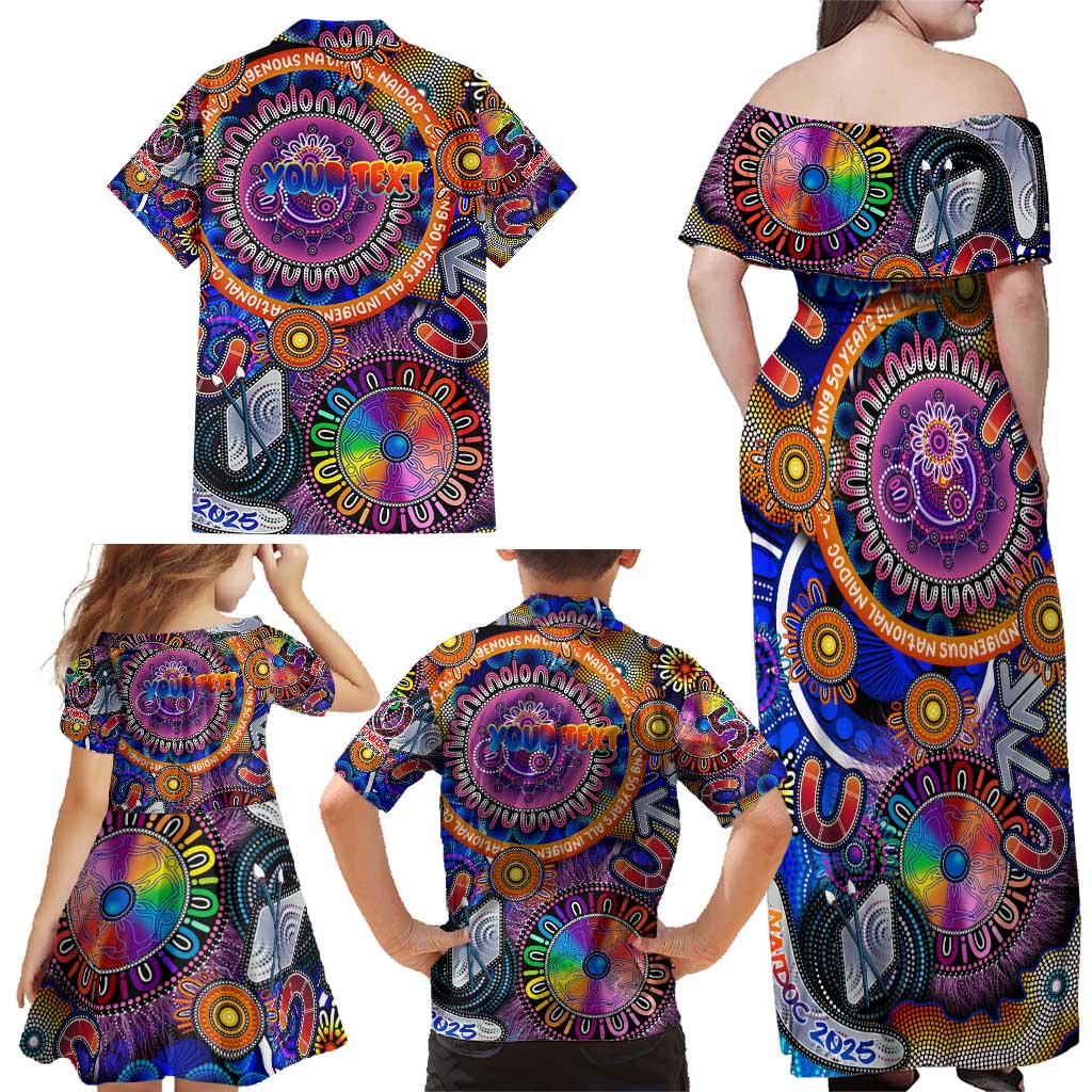 Personalised NAIDOC 2025 The Next Generation Family Matching Off Shoulder Maxi Dress and Hawaiian Shirt Celebrating 50 Years Naidoc Aboriginal Colorful
