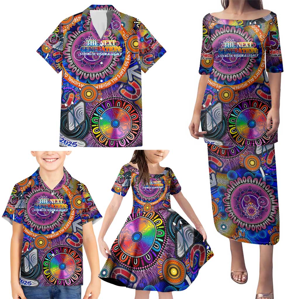Personalised NAIDOC 2025 The Next Generation Family Matching Puletasi and Hawaiian Shirt Celebrating 50 Years Naidoc Aboriginal Colorful