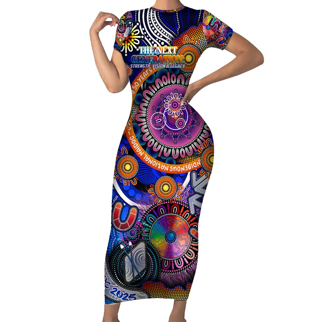 Personalised NAIDOC 2025 The Next Generation Family Matching Short Sleeve Bodycon Dress and Hawaiian Shirt Celebrating 50 Years Naidoc Aboriginal Colorful