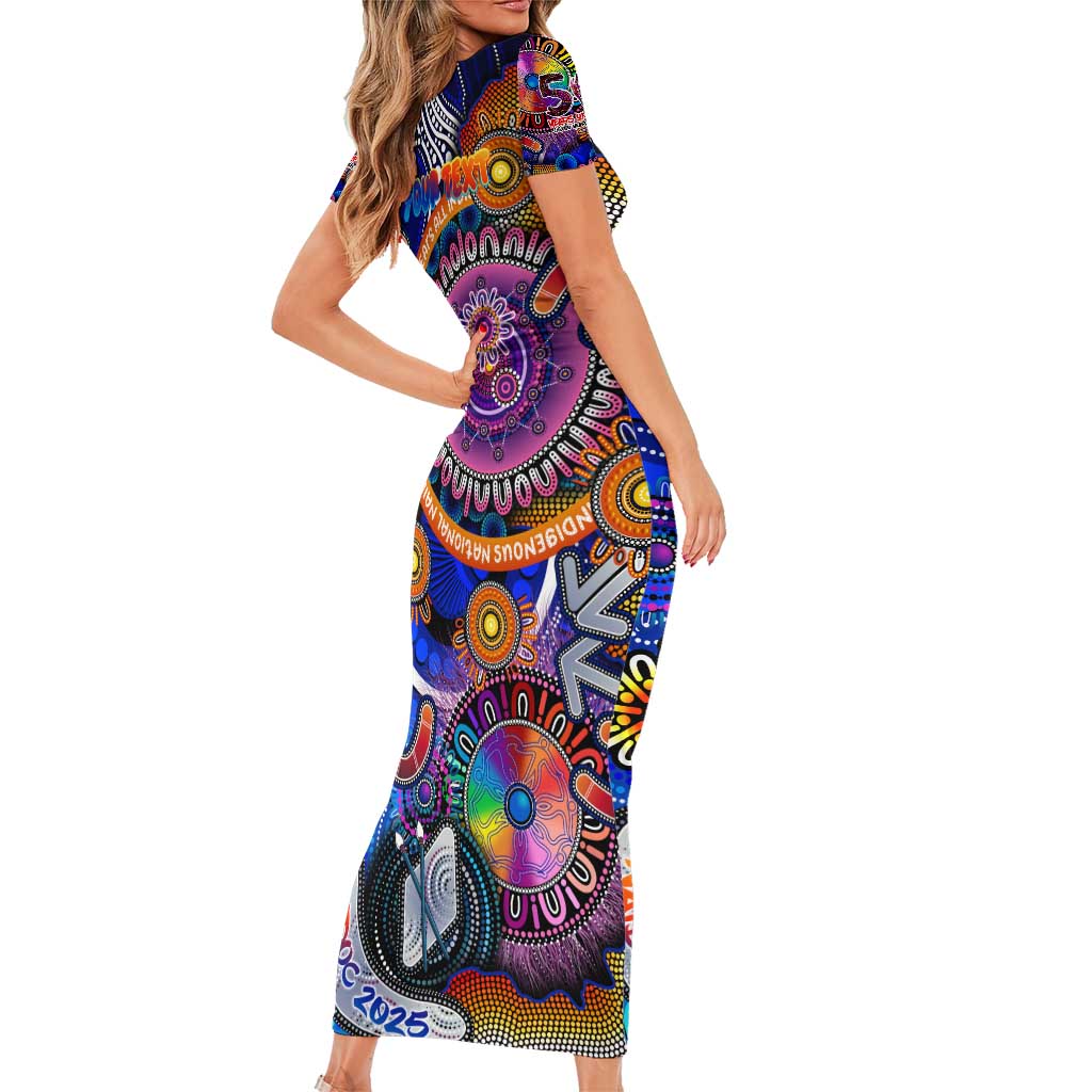 Personalised NAIDOC 2025 The Next Generation Family Matching Short Sleeve Bodycon Dress and Hawaiian Shirt Celebrating 50 Years Naidoc Aboriginal Colorful