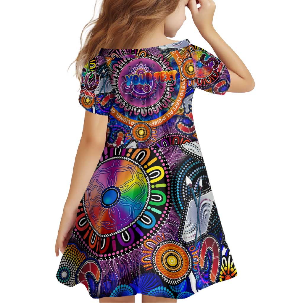 Personalised NAIDOC 2025 The Next Generation Family Matching Summer Maxi Dress and Hawaiian Shirt Celebrating 50 Years Naidoc Aboriginal Colorful