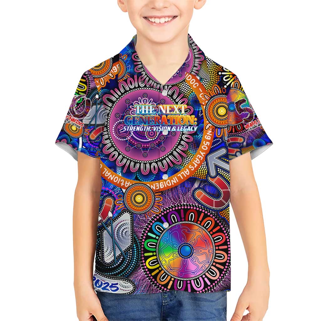 Personalised NAIDOC 2025 The Next Generation Kid Hawaiian Shirt Celebrating 50 Years Naidoc Aboriginal Colorful