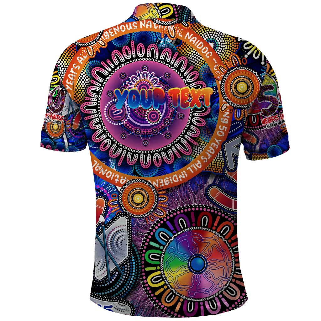 Personalised NAIDOC 2025 The Next Generation Polo Shirt Celebrating 50 Years Naidoc Aboriginal Colorful