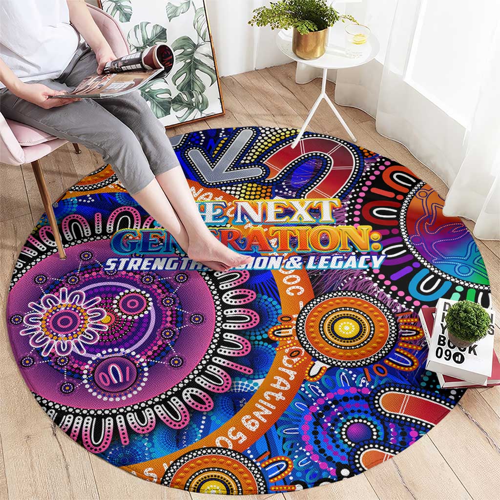 NAIDOC 2025 The Next Generation Round Carpet Celebrating 50 Years Naidoc Aboriginal Colorful