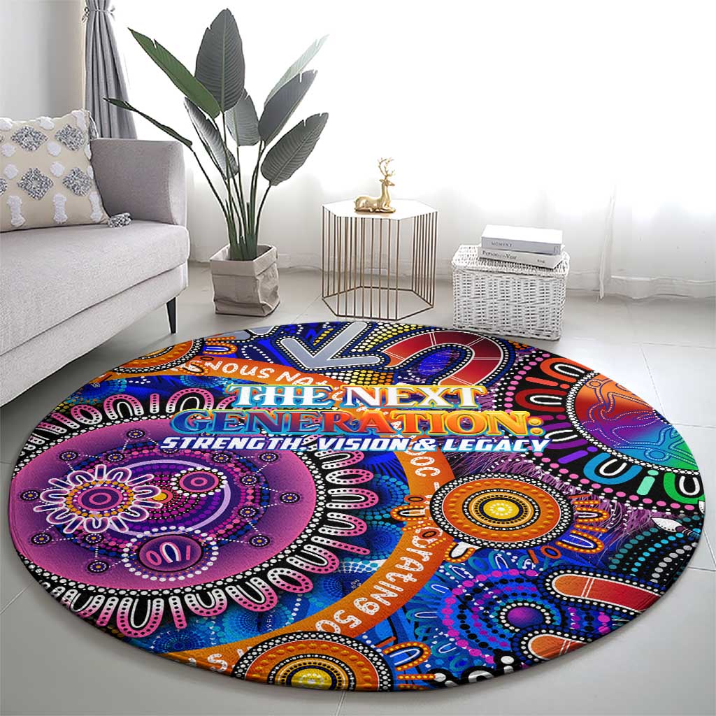 NAIDOC 2025 The Next Generation Round Carpet Celebrating 50 Years Naidoc Aboriginal Colorful