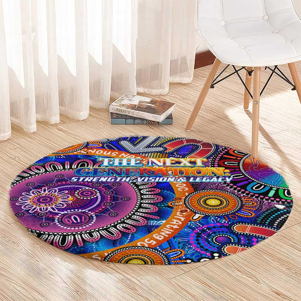 NAIDOC 2025 The Next Generation Round Carpet Celebrating 50 Years Naidoc Aboriginal Colorful
