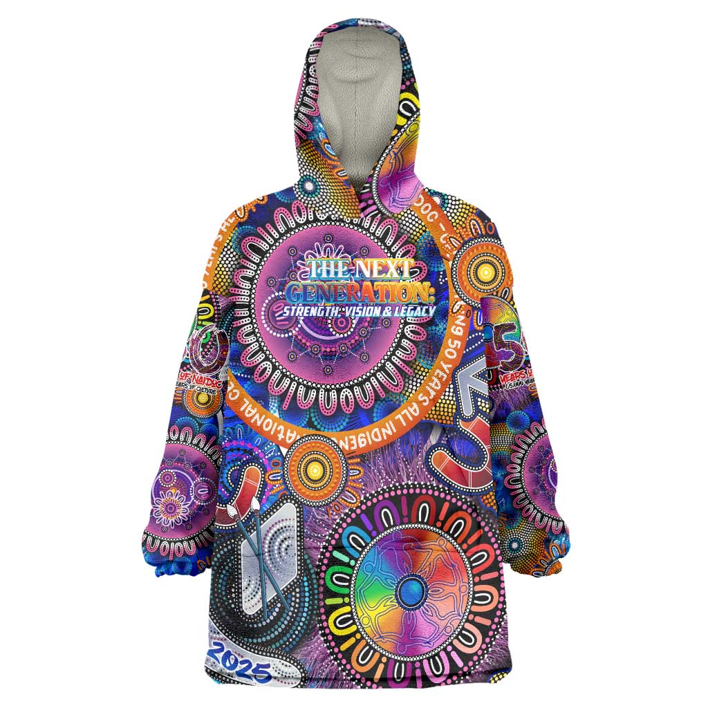 Personalised NAIDOC 2025 The Next Generation Wearable Blanket Hoodie Celebrating 50 Years Naidoc Aboriginal Colorful