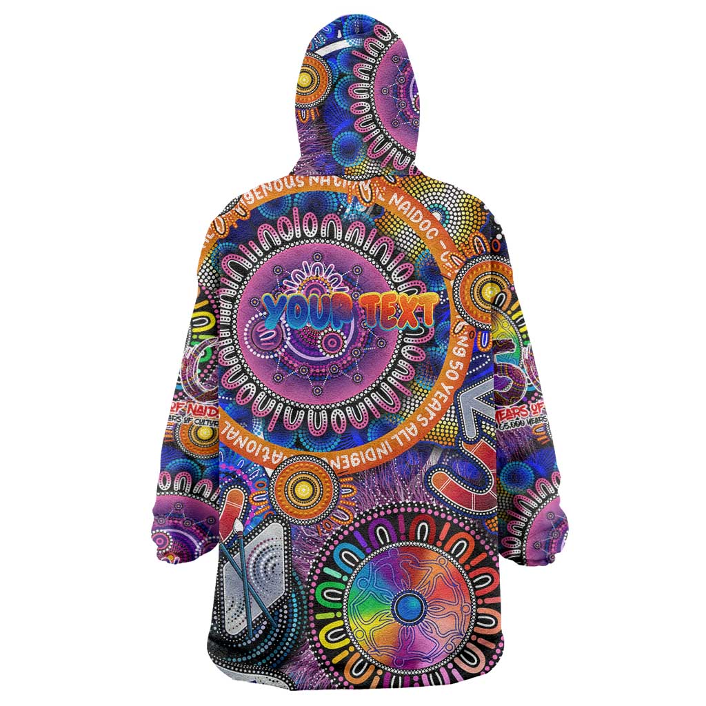 Personalised NAIDOC 2025 The Next Generation Wearable Blanket Hoodie Celebrating 50 Years Naidoc Aboriginal Colorful
