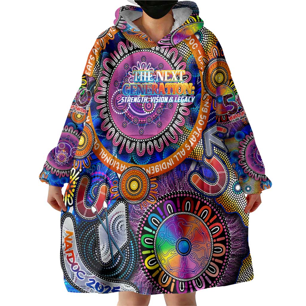 Personalised NAIDOC 2025 The Next Generation Wearable Blanket Hoodie Celebrating 50 Years Naidoc Aboriginal Colorful