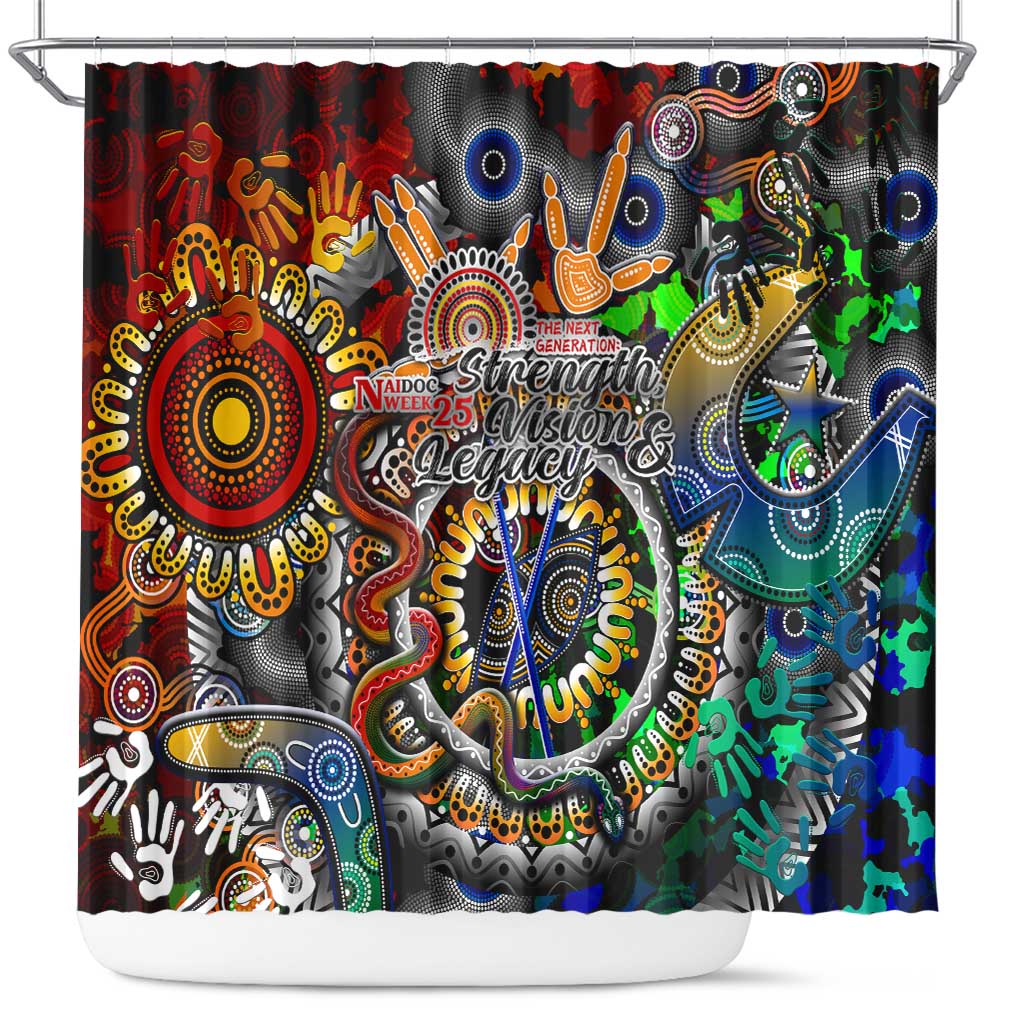 Naidoc Week 2025 Don't Forget Roots Shower Curtain 50 Years of Naidoc, 65000 Years of Culture