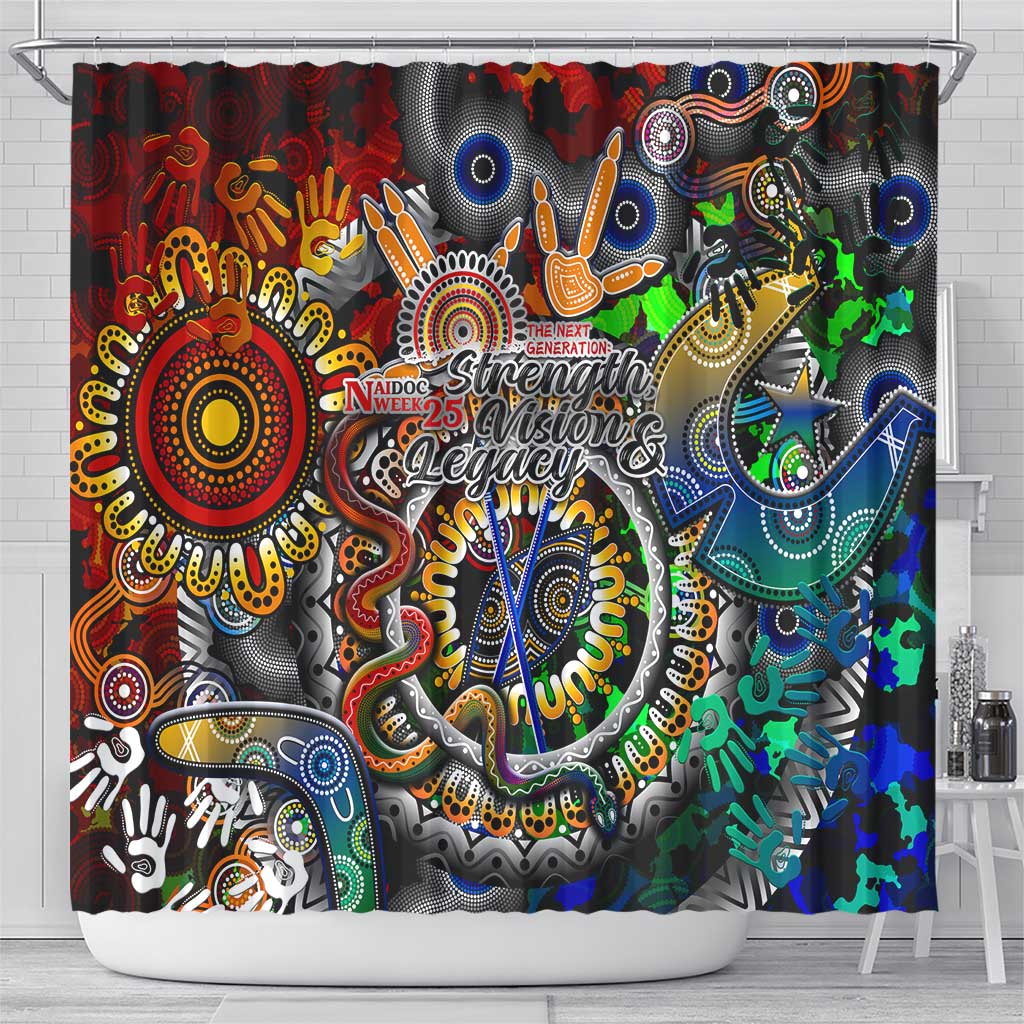 Naidoc Week 2025 Don't Forget Roots Shower Curtain 50 Years of Naidoc, 65000 Years of Culture