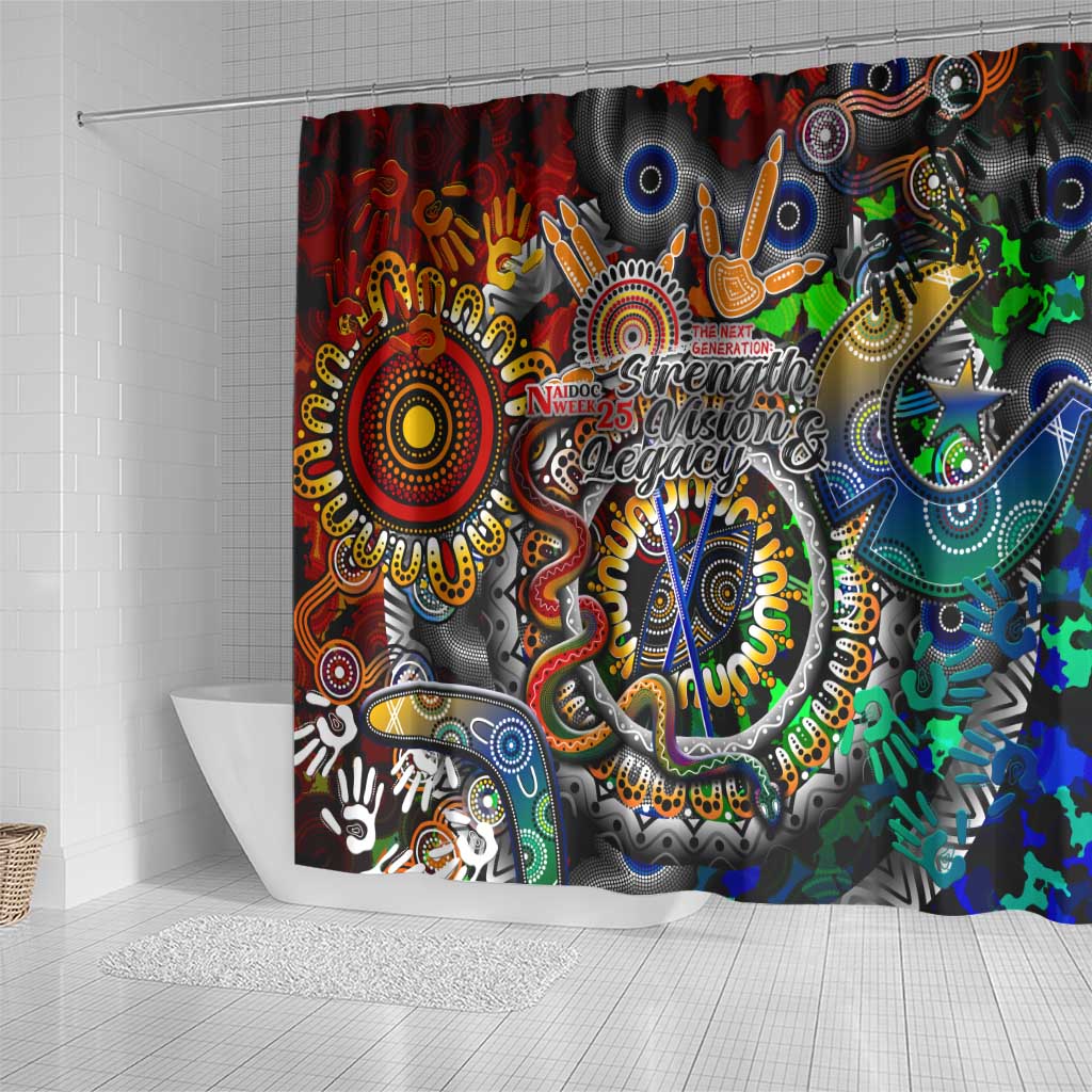 Naidoc Week 2025 Don't Forget Roots Shower Curtain 50 Years of Naidoc, 65000 Years of Culture