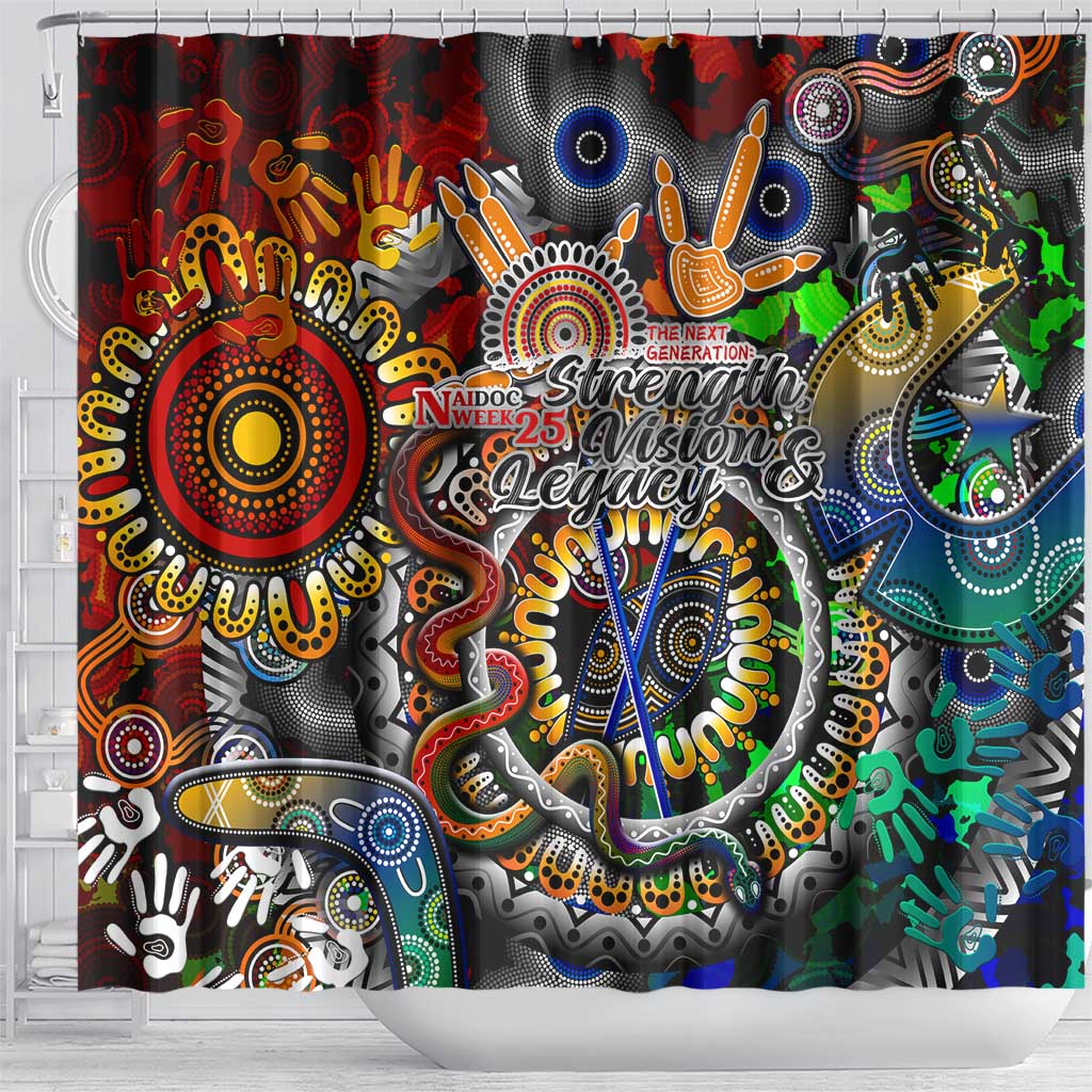 Naidoc Week 2025 Don't Forget Roots Shower Curtain 50 Years of Naidoc, 65000 Years of Culture