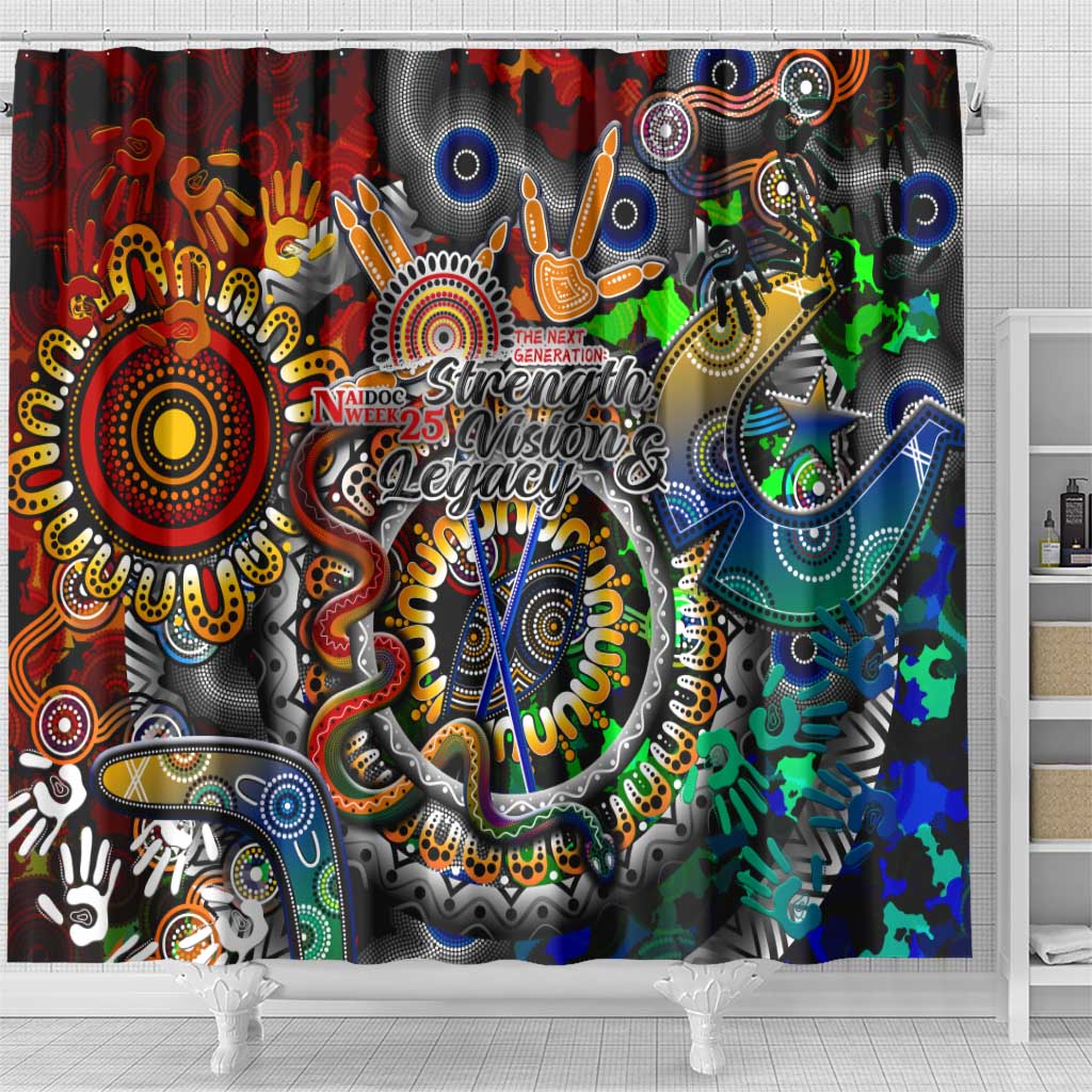 Naidoc Week 2025 Don't Forget Roots Shower Curtain 50 Years of Naidoc, 65000 Years of Culture