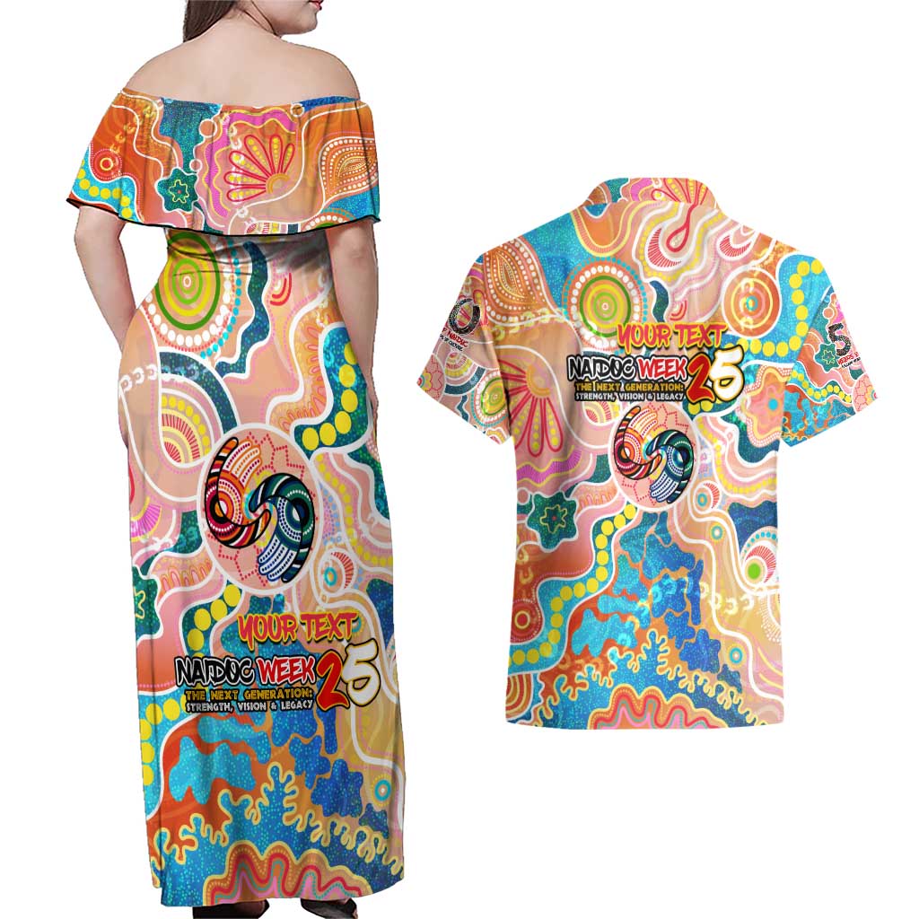 Personalised Naidoc 2025 Where Culture Walks the Runway Couples Matching Off Shoulder Maxi Dress and Hawaiian Shirt Aboriginal Indigenous Art