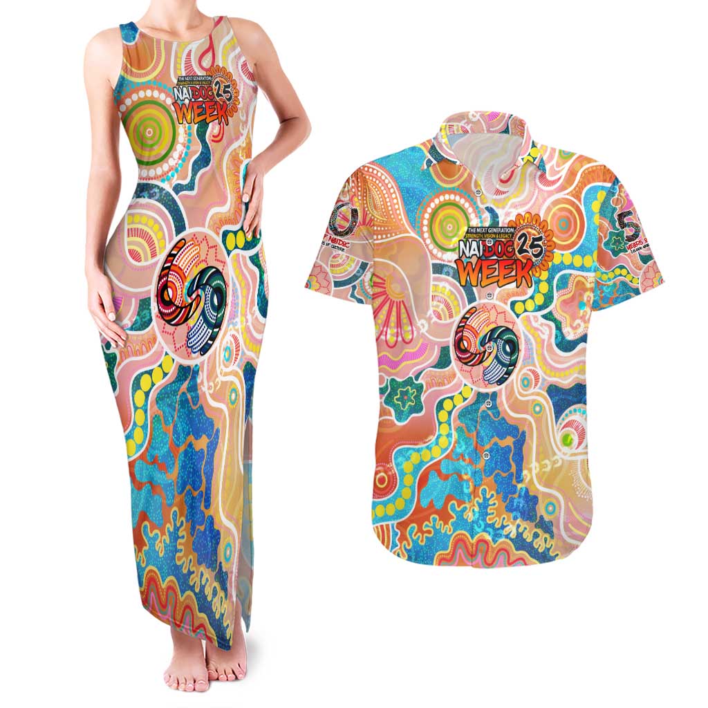 Personalised Naidoc 2025 Where Culture Walks the Runway Couples Matching Tank Maxi Dress and Hawaiian Shirt Aboriginal Indigenous Art