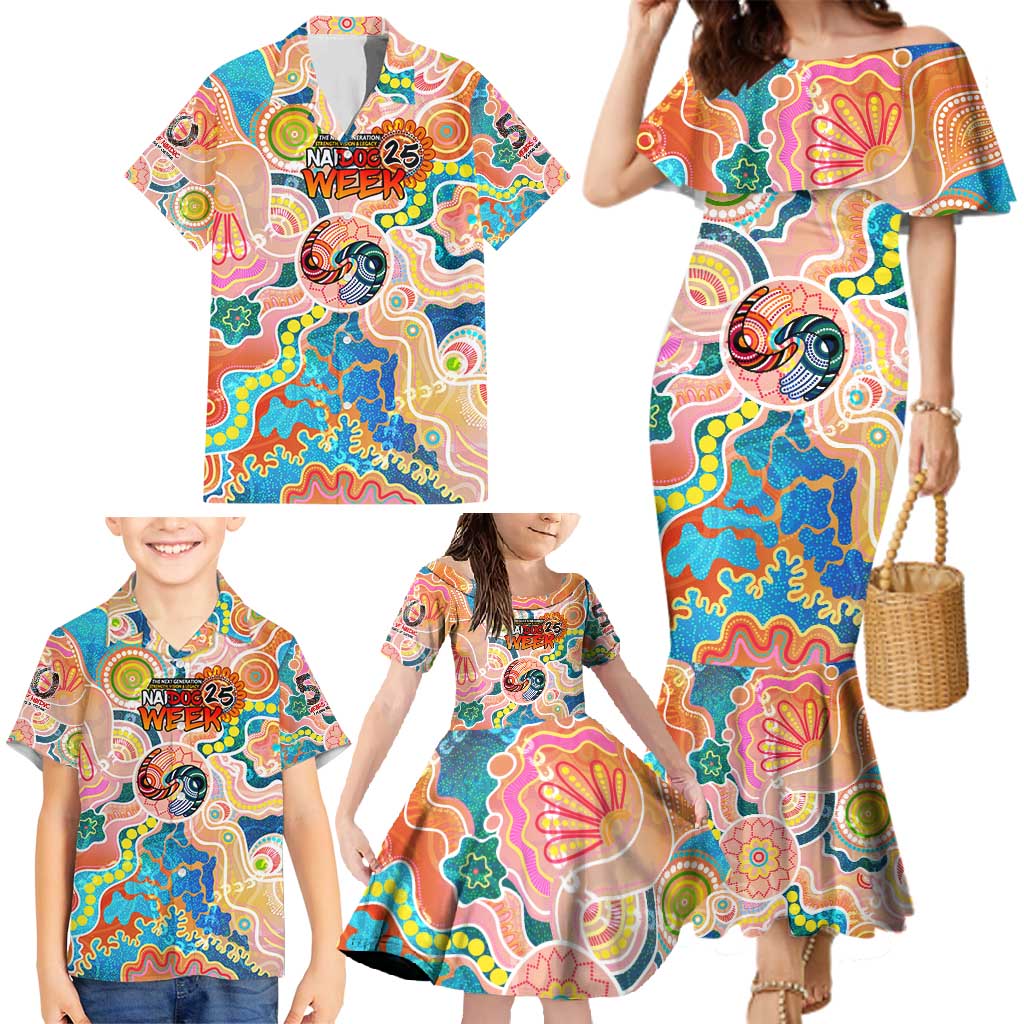 Personalised Naidoc 2025 Where Culture Walks the Runway Family Matching Mermaid Dress and Hawaiian Shirt Aboriginal Indigenous Art