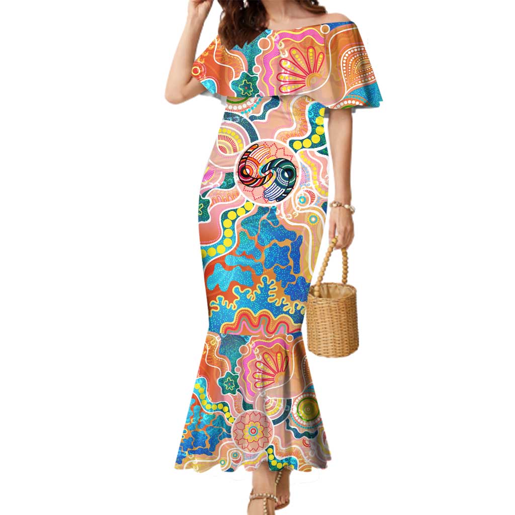 Personalised Naidoc 2025 Where Culture Walks the Runway Family Matching Mermaid Dress and Hawaiian Shirt Aboriginal Indigenous Art