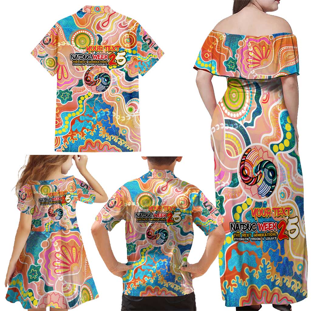 Personalised Naidoc 2025 Where Culture Walks the Runway Family Matching Off Shoulder Maxi Dress and Hawaiian Shirt Aboriginal Indigenous Art