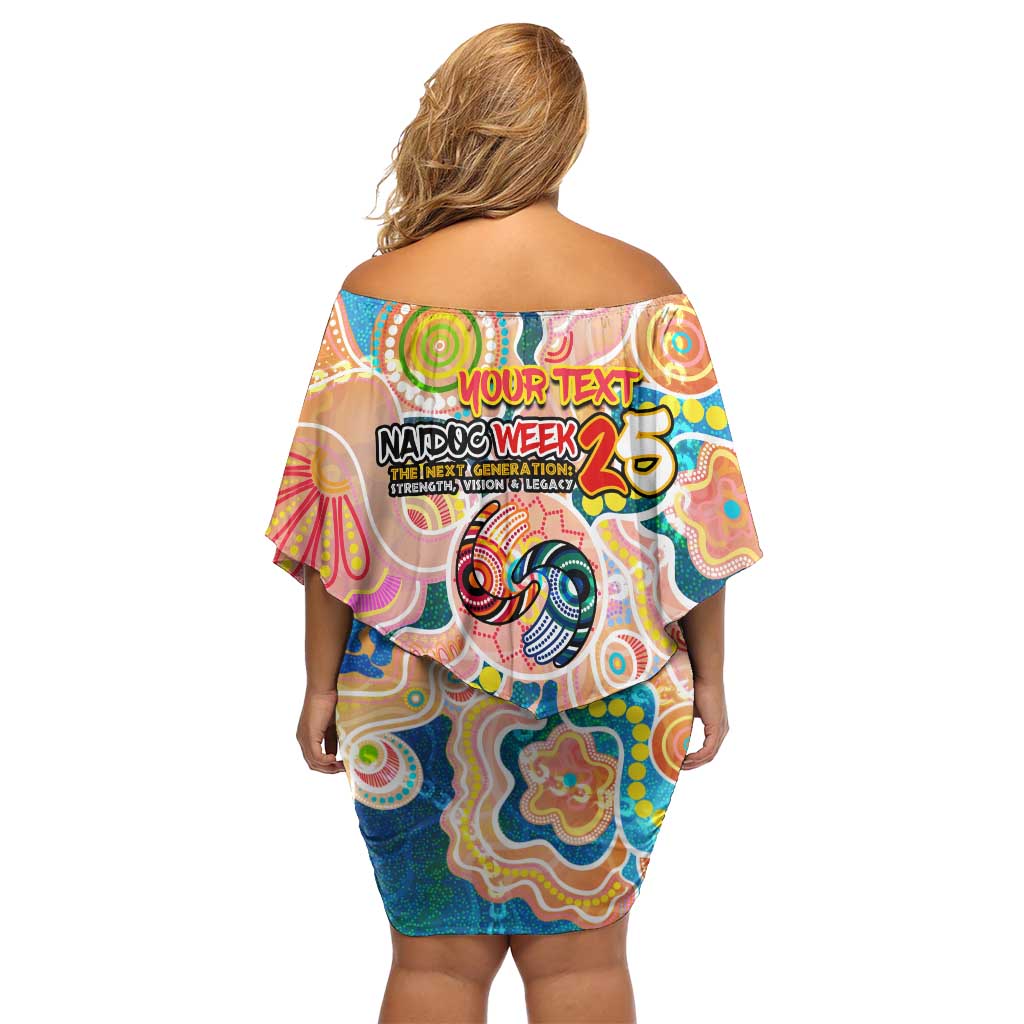 Personalised Naidoc 2025 Where Culture Walks the Runway Family Matching Off Shoulder Short Dress and Hawaiian Shirt Aboriginal Indigenous Art