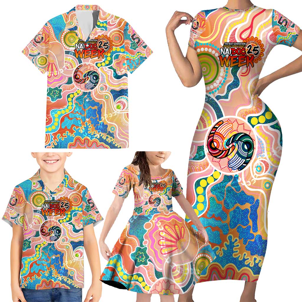 Personalised Naidoc 2025 Where Culture Walks the Runway Family Matching Short Sleeve Bodycon Dress and Hawaiian Shirt Aboriginal Indigenous Art