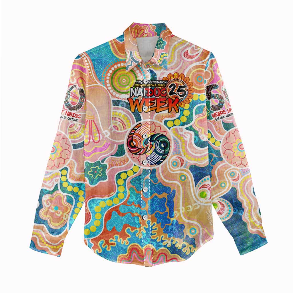 Personalised Naidoc 2025 Where Culture Walks the Runway Women Casual Shirt Aboriginal Indigenous Art