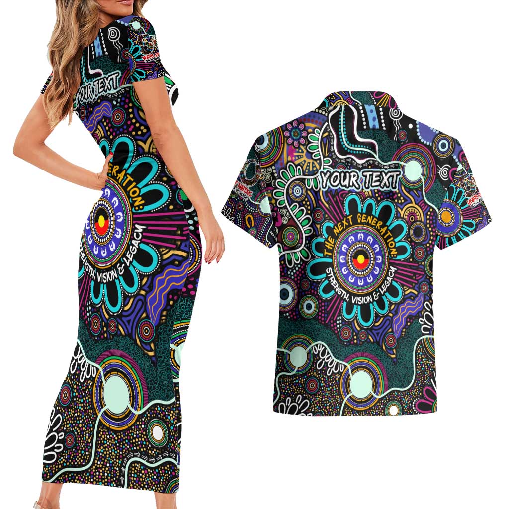 Personalised Naidoc 2025 Voices of the Ancestors Couples Matching Short Sleeve Bodycon Dress and Hawaiian Shirt Aboriginal Indigenous Art