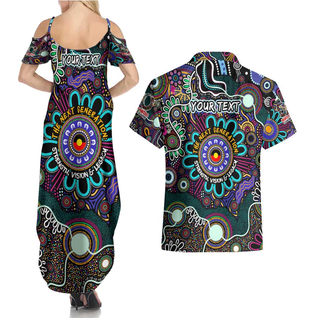 Personalised Naidoc 2025 Voices of the Ancestors Couples Matching Summer Maxi Dress and Hawaiian Shirt Aboriginal Indigenous Art