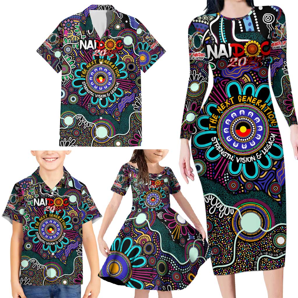 Personalised Naidoc 2025 Voices of the Ancestors Family Matching Long Sleeve Bodycon Dress and Hawaiian Shirt Aboriginal Indigenous Art