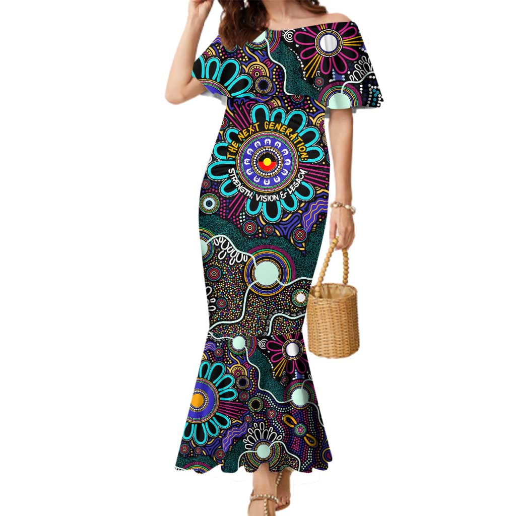 Personalised Naidoc 2025 Voices of the Ancestors Family Matching Mermaid Dress and Hawaiian Shirt Aboriginal Indigenous Art