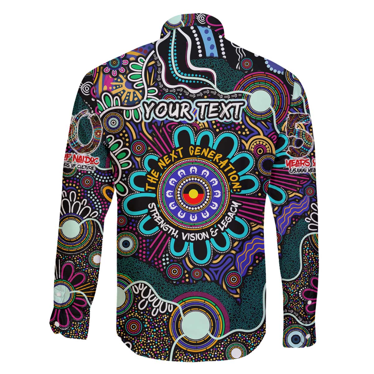 Personalised Naidoc 2025 Voices of the Ancestors Family Matching Off The Shoulder Long Sleeve Dress and Hawaiian Shirt Aboriginal Indigenous Art